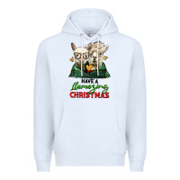 White have a llamazing christmas alpaca head Premium Hoodie - LillyAllenDesigns