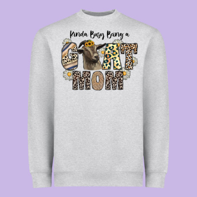Kinda Busy Being A Goat Mom Heavyweight Sweatshirt Designed By Cowhidedigitalart