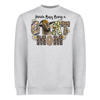 Heather Grey kinda busy being a goat mom Heavyweight Sweatshirt - CowhideDigitalArt
