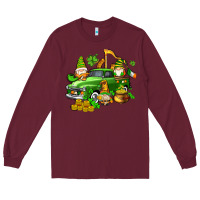 Burgundy st patricks gnomes  with farm truck Long Sleeve Tee - AdoDesignShop