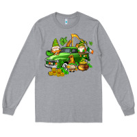 Heather Grey st patricks gnomes  with farm truck Long Sleeve Tee - AdoDesignShop