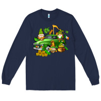 Navy st patricks gnomes  with farm truck Long Sleeve Tee - AdoDesignShop
