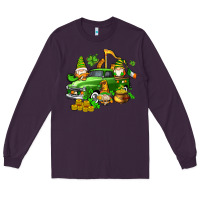 Plum st patricks gnomes  with farm truck Long Sleeve Tee - AdoDesignShop