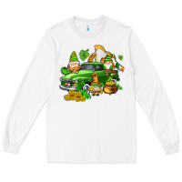 White st patricks gnomes  with farm truck Long Sleeve Tee - AdoDesignShop