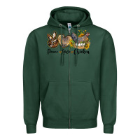 Sports Green Western Peace Love Chickens Zipper Hoodie - LillyAllenDesigns
