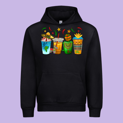 Cinco De Mayo Coffee Cups Urban Hoodie Designed By Texasbilliewilder