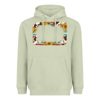 Matcha western serape sunflower background frame Heavyweight Hoodie - NancyCooperArtShop
