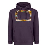Plum western serape sunflower background frame Heavyweight Hoodie - NancyCooperArtShop