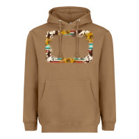 Toasted Coconut western serape sunflower background frame Heavyweight Hoodie - NancyCooperArtShop