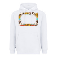 White western serape sunflower background frame Heavyweight Hoodie - NancyCooperArtShop