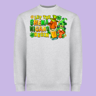 Let The Shenanigans Begin Heavyweight Sweatshirt Designed By Fadigitalartstudio