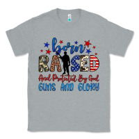 Heather Grey born raised and protected by god guns and glory Classic Tee - JahusDesignShop