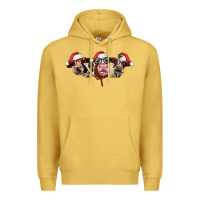 Antique Gold christmas holstein cows Premium Hoodie - LillyAllenDesigns