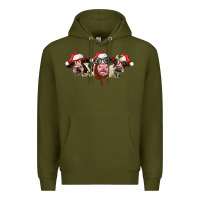 Army Green christmas holstein cows Premium Hoodie - LillyAllenDesigns