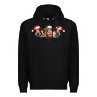 Black christmas holstein cows Premium Hoodie - LillyAllenDesigns