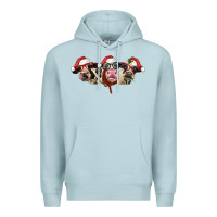 Blue Mist christmas holstein cows Premium Hoodie - LillyAllenDesigns