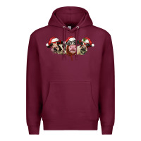 Burgundy christmas holstein cows Premium Hoodie - LillyAllenDesigns