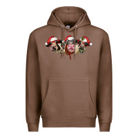 Chestnut christmas holstein cows Premium Hoodie - LillyAllenDesigns