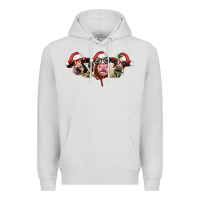 Dove Grey christmas holstein cows Premium Hoodie - LillyAllenDesigns
