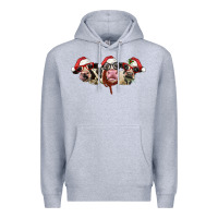 Heather Grey christmas holstein cows Premium Hoodie - LillyAllenDesigns