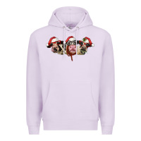 Lilac christmas holstein cows Premium Hoodie - LillyAllenDesigns