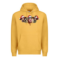 Mustard christmas holstein cows Premium Hoodie - LillyAllenDesigns