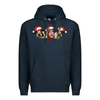 Navy christmas holstein cows Premium Hoodie - LillyAllenDesigns