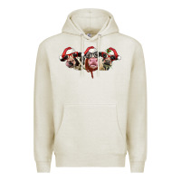 Oatmeal Heather christmas holstein cows Premium Hoodie - LillyAllenDesigns
