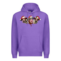 Purple christmas holstein cows Premium Hoodie - LillyAllenDesigns