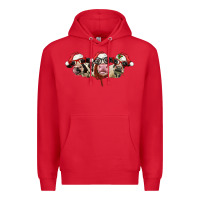 Red christmas holstein cows Premium Hoodie - LillyAllenDesigns