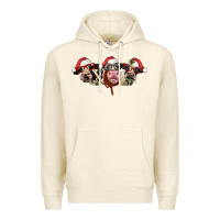 Sandshell christmas holstein cows Premium Hoodie - LillyAllenDesigns
