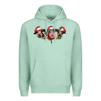 Seafoam christmas holstein cows Premium Hoodie - LillyAllenDesigns