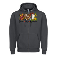Smoke Peace Love Rooster With Sunflowers Zipper Hoodie - LillyAllenDesigns