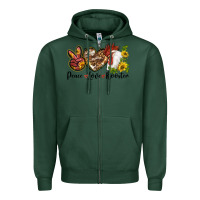 Sports Green Peace Love Rooster With Sunflowers Zipper Hoodie - LillyAllenDesigns