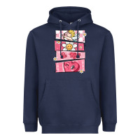 Navy trendy valentines day retro characters Heavyweight Hoodie - MaliasSmallBusiness