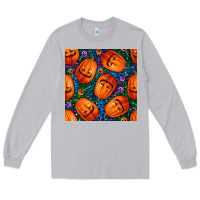 Moon Dust halloween pumpkin and candy seamless pattern Long Sleeve Tee - BundleAndBundleShop