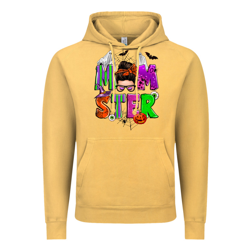 Halloween Momster Messy Bun Vintage Hoodie by Zillion Design Studio | Teevron