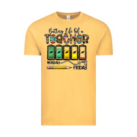 Vintage Mustard battery life of a teacher monday friday Vintage Tee - CowhideDigitalArt