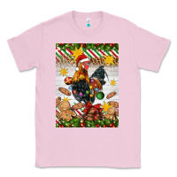 Bubblegum Pink Christmas rooster Classic Tee - Artiststas