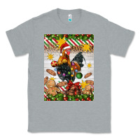Heather Grey Christmas rooster Classic Tee - Artiststas