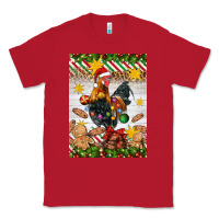 Red Christmas rooster Classic Tee - Artiststas