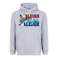 Heather Grey winter sleigh girl sleigh Heavyweight Hoodie - NancyCooperArtShop