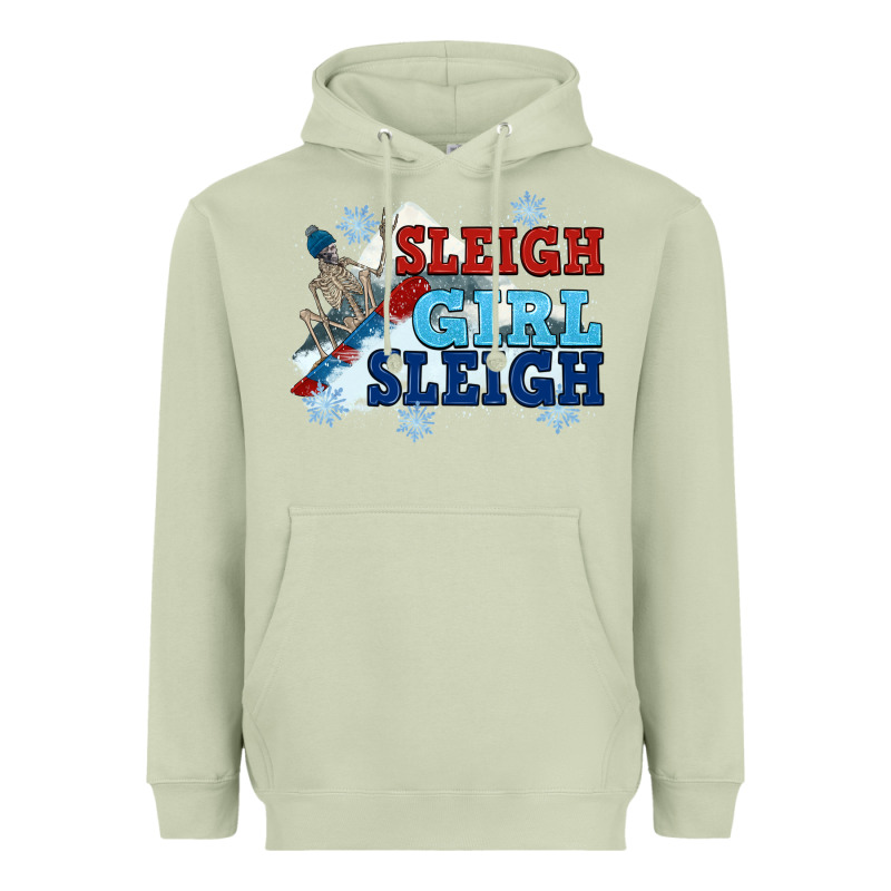 Winter Sleigh Girl Sleigh Heavyweight Hoodie by NancyCooperArtShop | Teevron