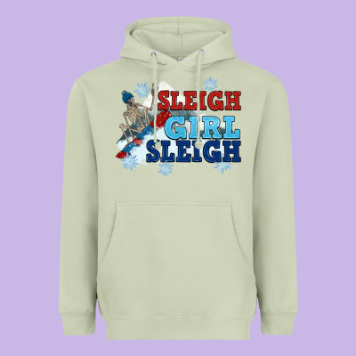 Winter Sleigh Girl Sleigh Heavyweight Hoodie Designed By Nancycooperartshop
