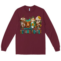 Burgundy moody before coffee longhaired cow coffee Long Sleeve Tee - Jasminsmagicworld