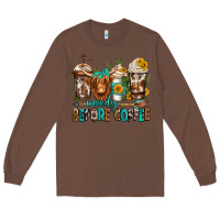 Chestnut moody before coffee longhaired cow coffee Long Sleeve Tee - Jasminsmagicworld