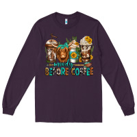 Plum moody before coffee longhaired cow coffee Long Sleeve Tee - Jasminsmagicworld