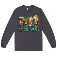 Smoke moody before coffee longhaired cow coffee Long Sleeve Tee - Jasminsmagicworld