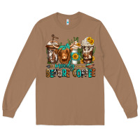 Toasted Coconut moody before coffee longhaired cow coffee Long Sleeve Tee - Jasminsmagicworld