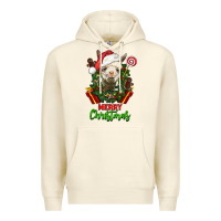 Sandshell merry christmas alpaca face Premium Hoodie - LillyAllenDesigns